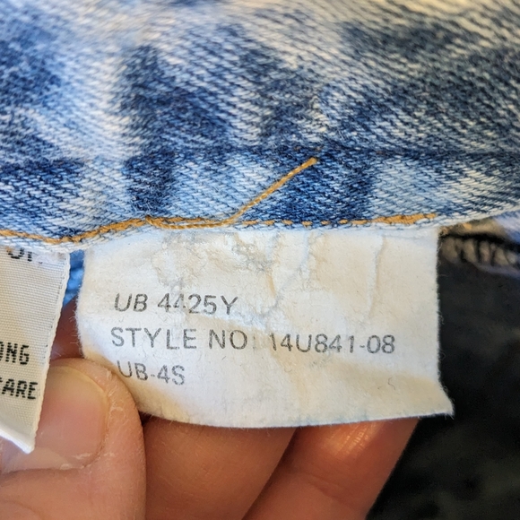 Vintage Girls Union Bay Bleached Denim Short Overalls XL - Picture 7 of 8